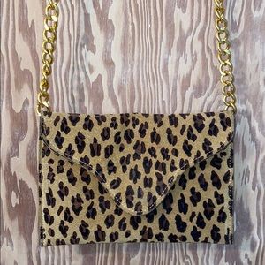 Leopard print envelope bag